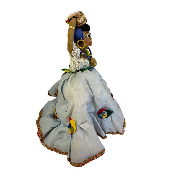 Vintage Handmade Cloth 2 Dolls In One Reversible Dress 9" Collectible Decor Toy - Picture 2 of 16